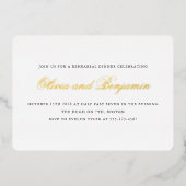 スクリプエレガントト黒リハフォーマルーサルディナー金ゴールド 箔招待状 (正面)