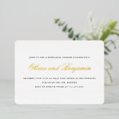 スクリプエレガントト黒リハフォーマルーサルディナー金ゴールド 箔招待状 (立ち正面)