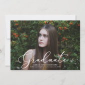 スクリプエレガントト黒写真の卒業 案内状 (正面)