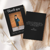 スクリプエレガントト黒卒業写真ありがとう ノートカード