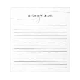 スクリプエレガントト黒灰色モノグラムモダン線 ノートパッド