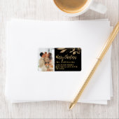 スクリプエレガントト黒金ゴールドクリスマス差出人住所 ラベル (インサイチュ)