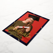 スクリプエレガントト黒金ゴールドフォトコラージュ卒業 箔招待状 (回転した状態)