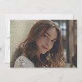 スクリプエレガントト黒金ゴールド写真卒業 案内状 (裏面)