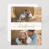 スクリプエレガントト2フォトクリスマスホリデーカード (正面/裏面)