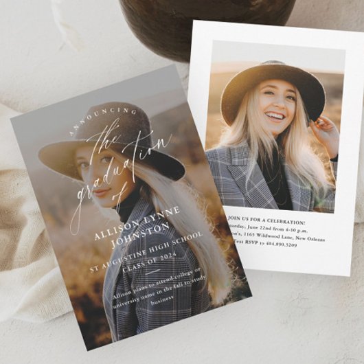 スクリプエレガントト2写真の卒業 招待状