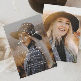 スクリプエレガントト2写真の卒業 案内状