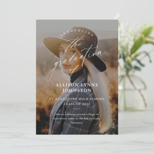 スクリプエレガントト2写真の卒業 案内状 (スタンド正面)