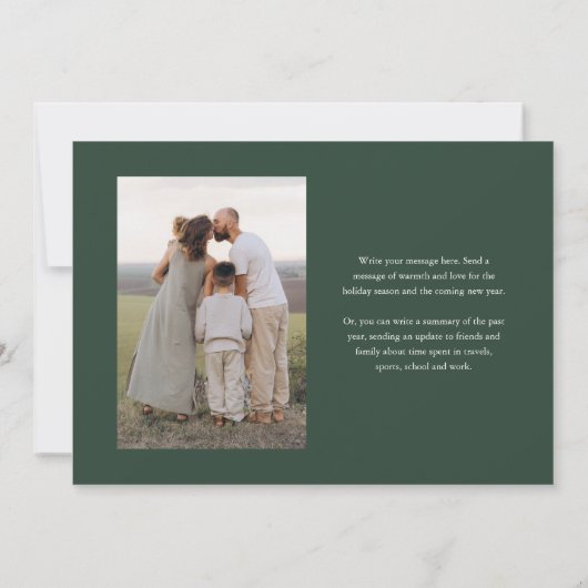 スクリプエレガントト2枚の写真メリークリスマス シーズンカード (裏面)