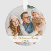 スクリプエレガントト2面フォトクリスマス金ゴールド オーナメント (正面)