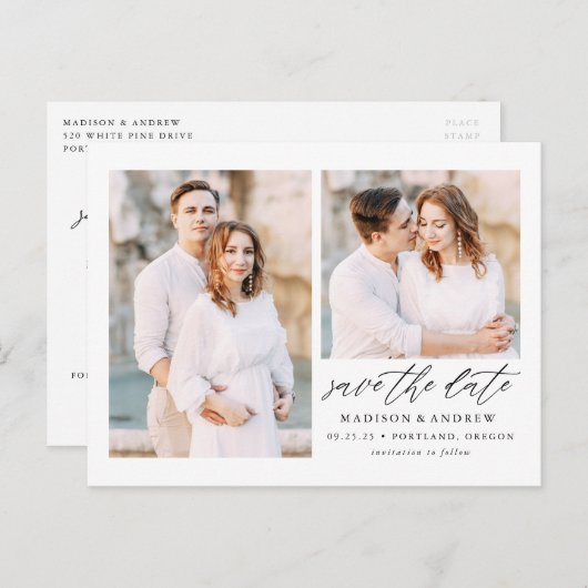 スクリプエレガントト2 Photo日付の保存 案内ポストカード (正面/裏面)