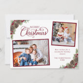 スクリプエレガントト2 Photo Pine Conesメリークリスマス シーズンカード (正面)