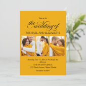 スクリプエレガントト3フォトイエロー結婚ズ 招待状 (スタンド正面)