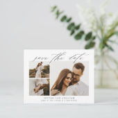 スクリプエレガントト3フォトウェディング日付の保存 案内ポストカード (スタンド正面)