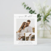 スクリプエレガントト3フォトウェディング日付の保存 案内ポストカード (スタンド正面)