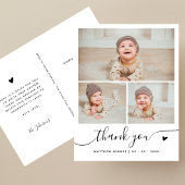 スクリプエレガントト3フォトコラージュありがとうベビー ポストカード