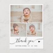 スクリプエレガントト3フォトコラージュありがとうベビー ポストカード (正面)