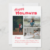 スクリプエレガントト3フォトコラージュの祝日カード 案内状 (正面)