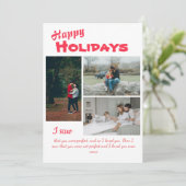 スクリプエレガントト3フォトコラージュの祝日カード 案内状 (スタンド正面)