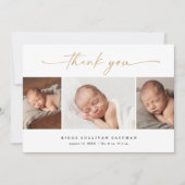 スクリプエレガントト3フォトコラージュベビー サンキューカード (正面)