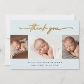 スクリプエレガントト3フォトコラージュベビー サンキューカード (正面)