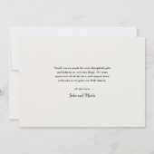 スクリプエレガントト3フォトコラージュベビー サンキューカード (裏面)