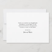 スクリプエレガントト3フォトコラージュベビー サンキューカード (裏面)