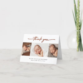 スクリプエレガントト3フォトコラージュベビー サンキューカード