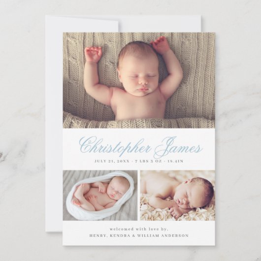 スクリプエレガントト3写真コラージュ生誕発表 案内状 (正面)