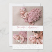 スクリプエレガントト3生まれたばかりのフォトコラージュ誕生 案内状 (正面)