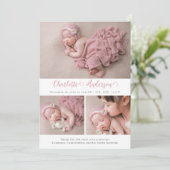 スクリプエレガントト3生まれたばかりのフォトコラージュ誕生 案内状 (スタンド正面)