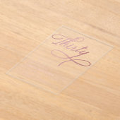 スクリプエレガントト30バラ金ゴールド30th Birthday アクリル招待状 (レイダウン)