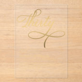 スクリプエレガントト30ブラック金ゴールド30th Birthday アクリル招待状 (正面)