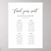 スクリプエレガントト4テーブルウェルカムシーティングチャート ポスター (正面)