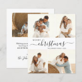 スクリプエレガントト4フォトクリスマスホリデーカード (正面/裏面)