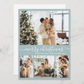 スクリプエレガントト4フォトコラージクリスマスホリデーC シーズンカード (正面/裏面)