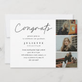 スクリプエレガントト4フォトコラージュ卒業パーティー 招待状 (裏面)