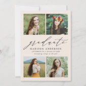 スクリプエレガントト4写真卒業パーティー 招待状 (正面)