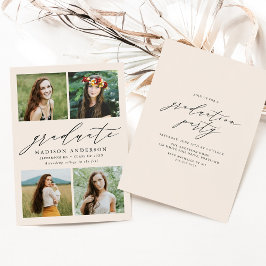 スクリプエレガントト4写真卒業パーティー 招待状