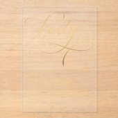 スクリプエレガントト40ブラック金ゴールド40歳の誕生日 アクリル招待状 (正面)