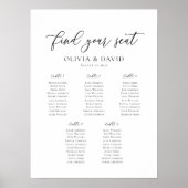 スクリプエレガントト5テーブルウェルカムシーティングチャート ポスター (正面)