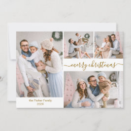 スクリプエレガントト5フォトコラージュのクリスマスカード シーズンカード