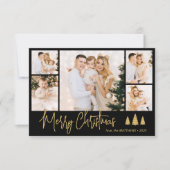 スクリプエレガントト5フォトコラージュのクリスマスカード 招待状 (正面)
