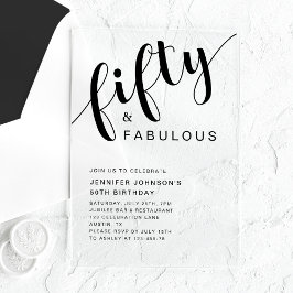 スクリプエレガントト50誕生日 アクリル招待状