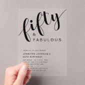 スクリプエレガントト50誕生日 アクリル招待状 (インサイチュ (ポータブル))