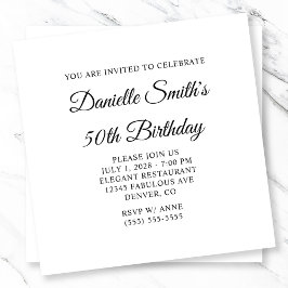 スクリプエレガントト50誕生日 招待状