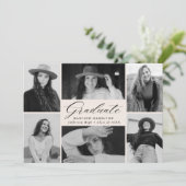 スクリプエレガントト6フォトコラージュ卒業 案内状 (スタンド正面)