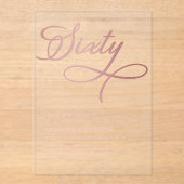 スクリプエレガントト60バラ金ゴールド60誕生日 アクリル招待状 (正面)