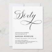 スクリプエレガントト60モダン誕生日 招待状 (正面)