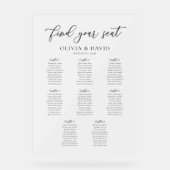 スクリプエレガントト8テーブル座席表アクリル記号 アクリルサイン (正面)